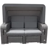 Home Deluxe Holby Strandkorb 160 x 69 x 189 cm Grau