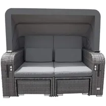 Home Deluxe Holby Strandkorb 160 x 69 x 189 cm Grau