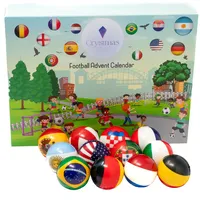 12 Tage Fußball Adventskalender 2024 - Internationale Flagge Stressbälle & Fun Quiz - WM Adventskalender - Jungen Adventskalender - Mädchen Adventskalender