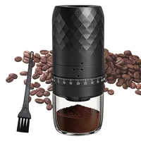 Elektrische Kaffeemühle, 40 Stufiger Mahlgrad-Einstellung, Tragbare Kaffeemühle mit Reinigungsbürste, USB Wiederaufladbar Kegelmahlwerk für Espresso, Pour Over, Camping, Reise, Büro