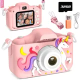 Kinderkamera,Kinder Kamera 2" Display 1080P,Selfie Digitalkamera Kinder mit 32GB SD-Karte,Fotokamera Kinder für 3 4 5 6 7 8 9 10 11 12 Jahre Jungen und Mädchen Weihnachten Geschenke Spielzeug (Pferd)