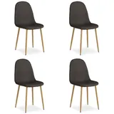 Homestyle4u Esszimmerstuhl 4er Set 4 Stühle Anthrazit | Gr.: onesize