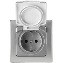 ChiliTec Schutzkontakt-Steckdose IP44 Silber