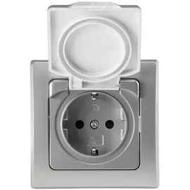 ChiliTec Schutzkontakt-Steckdose IP44 Silber