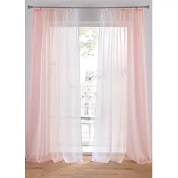bonprix Transparente Gardinen mit Farbverlauf (2er Pack), rosa, 265x144 cm