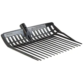 Kerbl Dunggabel EcoFork, Mistgabel, schwarz, robuster Kunststoff, 38x30cm, 16 Zinken, Landwirte, Pferdehalter