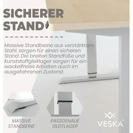 veska Höhenverstellbarer Schreibtisch 140 x 70 cm schwarz