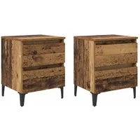 VidaXL Bettkommoden 2 Stück Alter Holz 40x35x50 cm Spanplatte