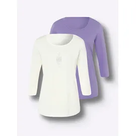 Classic Basics Doppelpack Shirts champagner/lavendel 48