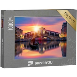 puzzleYOU Puzzle Puzzle 1000 Teile XXL „Gondel an der Rialto-Brücke in Venedig, Italien, 1000 Puzzleteile, puzzleYOU-Kollektionen Venedig, Italien