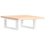 vidaXL Waschtischplatte mit Halterung Stahl und Massivholz Eiche