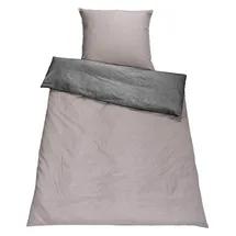 Setex Bettwäsche, Graphitgrau/Kieselgrau, 200x135 cm