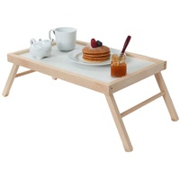 Klappbarer Betttisch, Tablett für Sessel, Frühstück, zusammenklappbar aus Buchenholz, zusammenklappbare Beine, 33 x 50 x 21,5 cm
