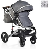 Moni Kinderwagen Gala Premium Tragetasche Sportsitz Wickeltasche Sitz umkehrbar hellgrau