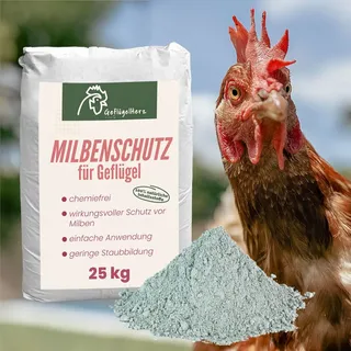 Petigi GeflügelHerz 100% natürlicher Milbenschutz 25kg Staubbad für Hühner Pulver gegen Milben Sandbad Trockenbad Milben-Puder Milbenmittel