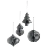 Broste Copenhagen Christmas Mix Papierhänger Silver (4 Stück) 70090507