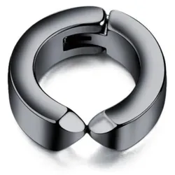 Single-Creole FIRETTI "Schmuck Geschenk Ohrschmuck einzeln Classic", schwarz, Ohrringe, Damen, Edelstahl