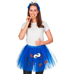 Das Kostümland Clown-Kostüm Keks Cookie Krümelmonster Kostüm – Blauer Tüllrock blau