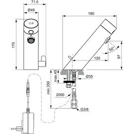 Ideal Standard A7558B3 Sensor-Armatur Black Onyx