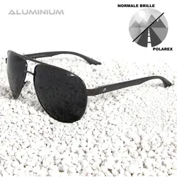 Polarex Sonnenbrille Pilotenbrille Sonnenbrille Polarisiert Aluminium Rahmen - anthrazit-schwarz