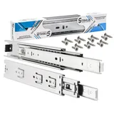 Stahlia Schubladenschienen VOLLAUSZUG 45mm (20 Stück) Teleskopschiene 550mm Länge Auszugsschienen Rollenauszug Schubladenauszüge Schubkastenauszug