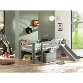Vipack Spielbett Pino 90 x 200 cm Kiefer massiv grau lackiert