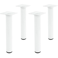 4er Set Tischbeine Rund Weiß Höhe 500mm ø 30mm Möbelfüße Stuhlbeine aus Metall