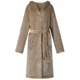 vidaXL Bademantel Hoodie Kamel S Flanell