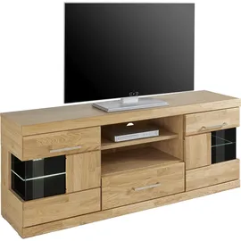 OTTO home Ribe Lowboard 140 cm Braun Holzwerkstoff/Glas