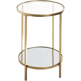 Haku-Möbel Beistelltisch Goldgelb Transparent Ø 39 x 55 cm