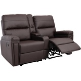 MCW 2er Kinosessel MCW-K17, Relaxsessel Fernsehsessel Sofa, Nosagfederung Getränkehalter Fach ~ Kunstleder