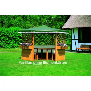 Promadino Marburg 2,20 x 2,20 m natur inkl. Brüstung & Möbel