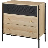 [en.casa] Tysnes 80 x 80 x 40 cm Eiche/Schwarz