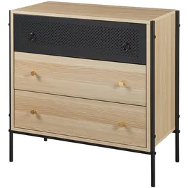 [en.casa] Tysnes 80 x 80 x 40 cm Eiche/Schwarz