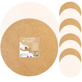 ScrapCooking Set mit 5 runden Kuchenringen 24 cm - Kraft - Weiß/Beige