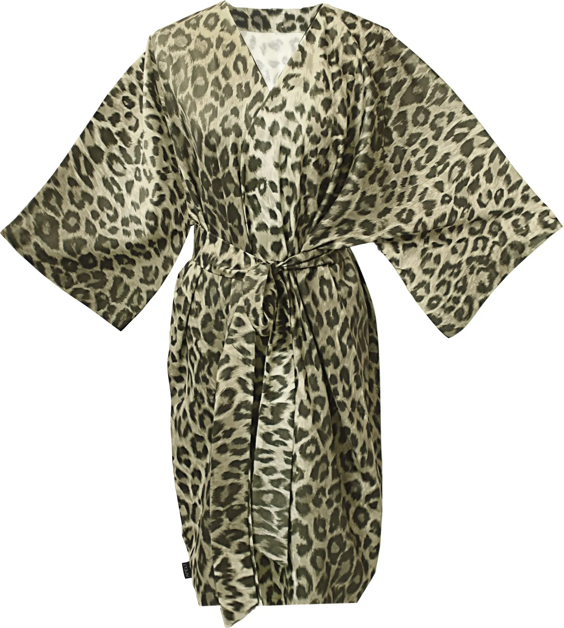 Kimono APELT "Louis" Hausmäntel braun mit Leo-Print