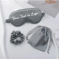 Individuelle Schlafmaske, personalisierte Seiden-Augendeckung, Augenschutz, weicher Satin-Augenbinde, elastischer Riemen, nächtliche Augenabdeckung, reisegeeignete Schlafmaske für Frauen (Grau)