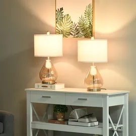 Homcom Tischlampen Bernstein 2 St.