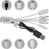 EAXUS 5in1 USB-Kabel mit Mini-/Micro- und USB Type C-Anschluss, schwarz USB 2.0), USB Kabel