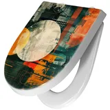 Primedeco WC-Sitz mit Absenkautomatik Motiv Abstrakte Geometrie (1-St), Absenkautomatik, Soft-Close grün