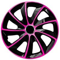 NRM Radkappe STIG extra 16 Zoll in Pink/Schwarz, 16 in Zoll, (4-St) Radzierblenden für Stahlfelgen Zweifarbige Radkappen Satz 4er Set 16" rosa|schwarz