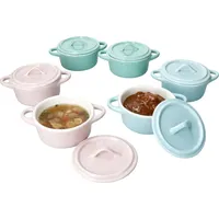 Mambocat 6er Set Emilia Mini-Cocotte Pastell Rosa Mint Blau