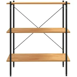 vidaXL Regal mit 3 Böden Schwarz und Eiche-Optik 80x40x92 cm