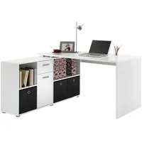 FMD Eckschreibtisch Lex weiß