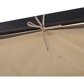 Outsunny Pergola mit verstellbarem Stoffdach 275 x 295 x 238 cm beige