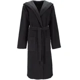 VOSSEN "Narona, ideal für Sauna & Spa, Hotelbademantel, Morgenmantel" Gr. XS, grau (anthrazit), L:115cm, Baumwoll-Mix, Hausmäntel