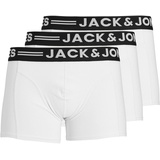 JACK & JONES Kurze Boxershorts weiss/white XXL 3er Pack