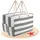 BigDean Strandtasche XXL Grau/Weiß