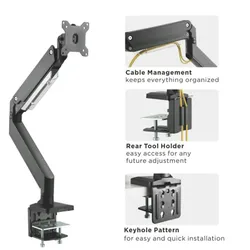 ROLINE LCD-Arm, Tischmontage, Gasfeder, 5 Gelenke, bis 15 kg