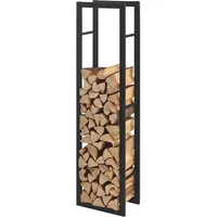 [en.casa] Kaminholzregal Brennholzregal Feuerholzregal Kaminholzhalter 40x150x25cm